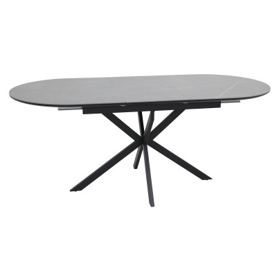 Стол обеденный SIGNAL GASTON Ceramic серый/черный 140-180/80